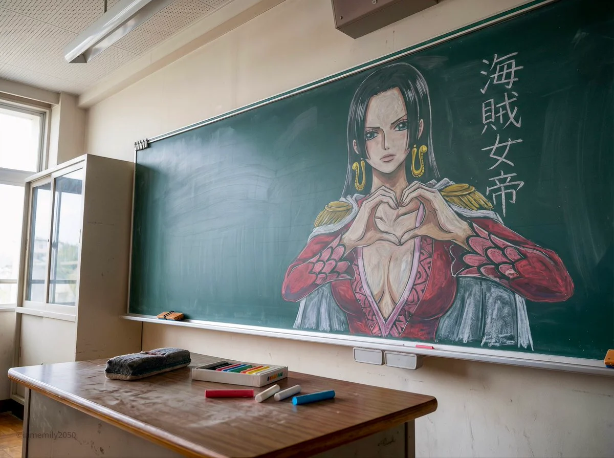 Chalkboard Anime Art
